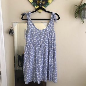 blue periwinkle floral babydoll dress
